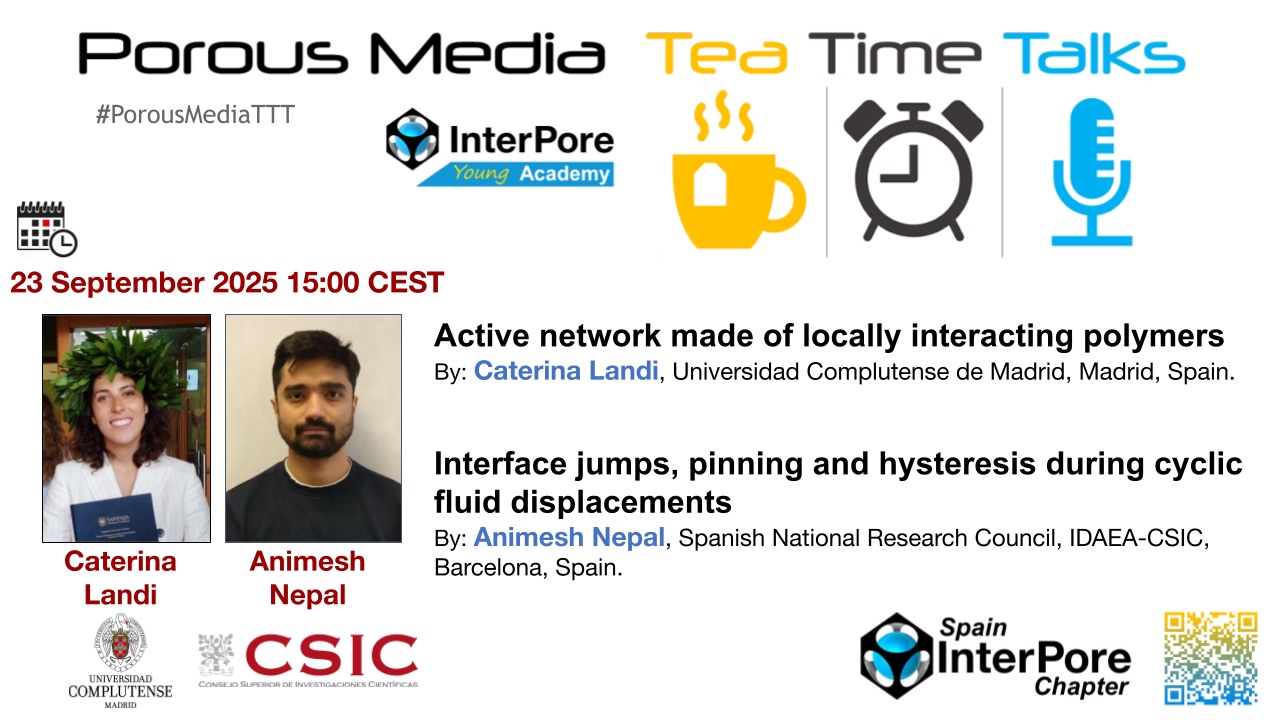 Porous Media Tea Time Talk 73 Flyer